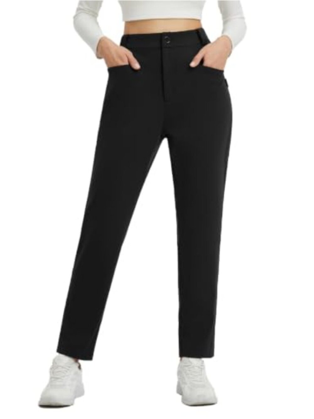 Fleece Lined Thermal Sweatpants 5 Pockets Ankle Petite
